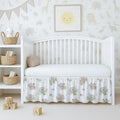 Cottington Lane Crib Skirt Dust Ruffle, 100% Natural Cotton, Soft, Durable Nursery Crib Toddler Bedding Skirt for Baby Girls or Boys, Fits Standard Cribs 28" x 52" with 14" Drop, Koala Cuddles