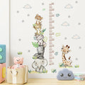 Jungle Animals Height Chart Sticker for Kids Height Measurement Growth Chart Wall Decals Cartoon Animals Giraffe Elephant Height Measurement Ruler Wall Decor for Kids Baby Bedroom Classroom Decoration