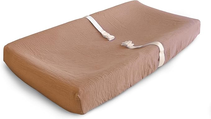 mushie Extra Soft Muslin Fitted Changing Pad Cover (Natural)