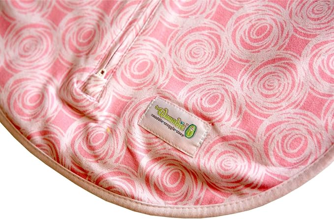 Woombie Original Baby Swaddling Blanket - Soothing, Cotton Baby Swaddle with Zipper - Wearable Newborn Blanket, Mod Roses, 14-19 lbs