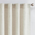 jinchan Beige Lined Linen Blend Curtain for Sliding Door 84 Inches Length 1 Panel for Living Room, 100 Inches Extra Wide Natural Drape with Rod Pocket Back Tab (100W x 84L, Ecru)