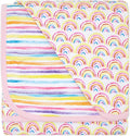 Little Sleepies Cloud Blanket, Soft Viscose from Bamboo Toddler & Baby Blanket for Boys & Girls, Lightweight, Perfect for Hot Sleepers, 50" x 50", Large (Pastel Rainbows)