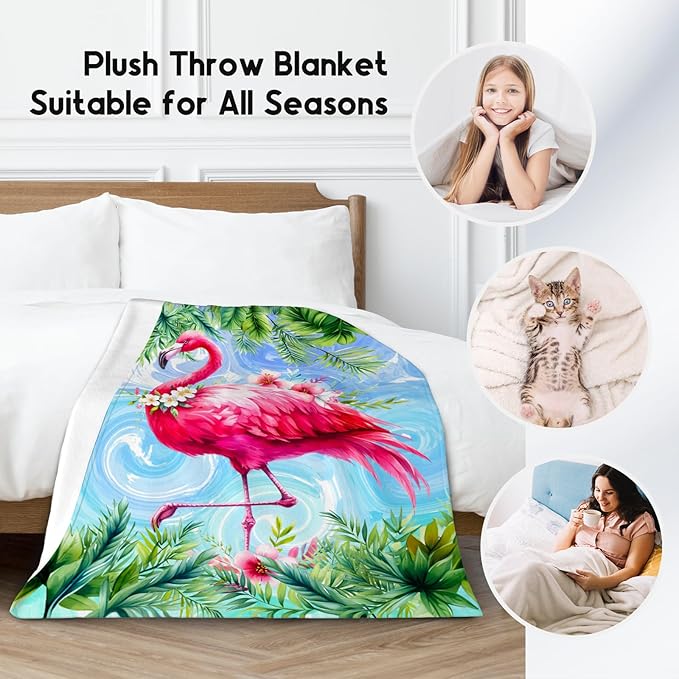 Girls Blanket Flamingo Blankets Gifts - Flannel Soft Throws for Room Decor/Couch/Sofa - 30"x40"