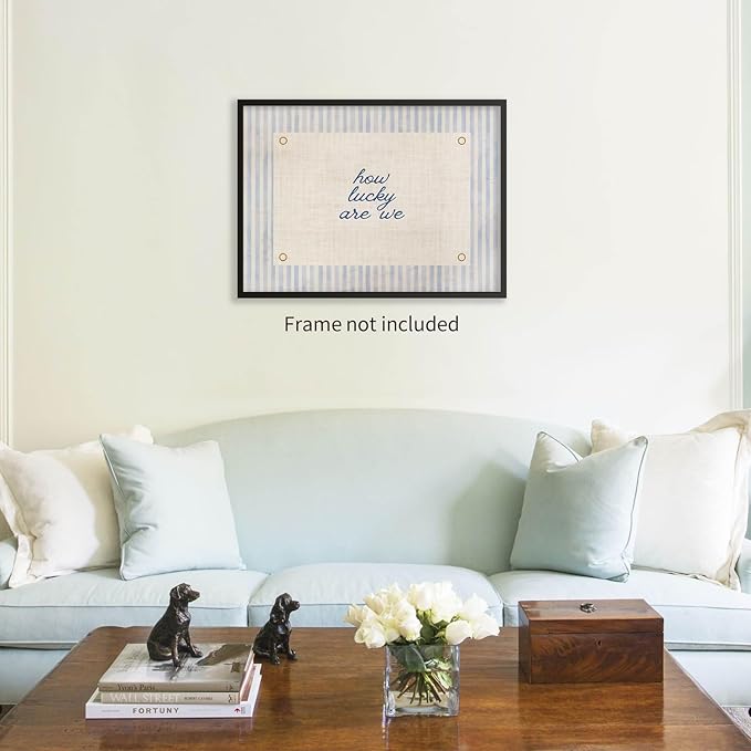 YYS Blue Trendy Inspirational Posters How Lucky Are We Wall Art Positive Affirmations Quote Minimalist Canvas Prints for Apartment Dorm Bedroom Wall Decor 12x16 inch Unframed