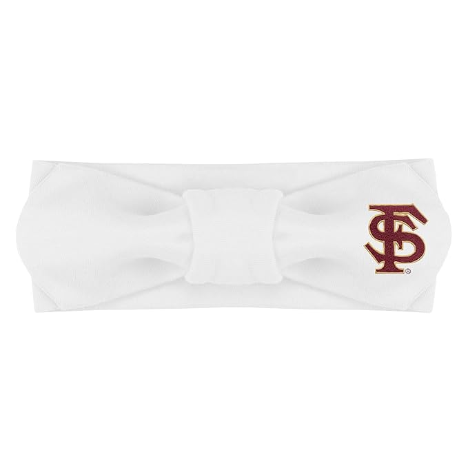 Creative Knitwear Florida State Seminoles Infant Girls White Solid Hair Knot Headband Embroidered Logo - Size Newborn - 4T