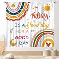 Rainbow Curtains for Classroom, Kids Girls Baby Boho Cute Inspirational Motivational Quotes Cartoon Colorful Pastel Nursery Classroom Bedroom Living Room Bathroom Window Drapes 2 Panels, 42"x54" Inch