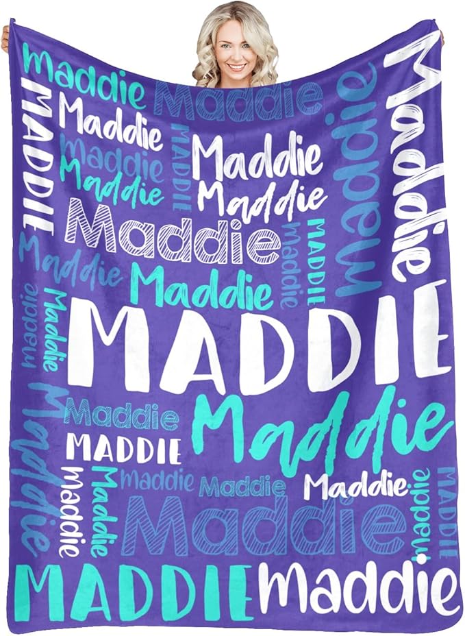 Dr.TOUGH Personalized Blankets with Name Customized Baby Blankets for Girls Boys Adults Monogrammed Blankets and Throws Christmas Birthday Mothers Fathers Valentines Day Gift (Pink-Blue,30''×40'')