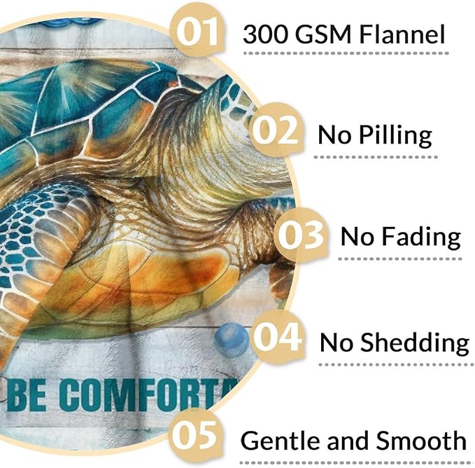 Sea Turtle Blanket for Girls - 40" x 50" Inches Cartoon Throw Blanket for Boys - Colorful Soft Cozy Throws for Sofa, Crib & Bed