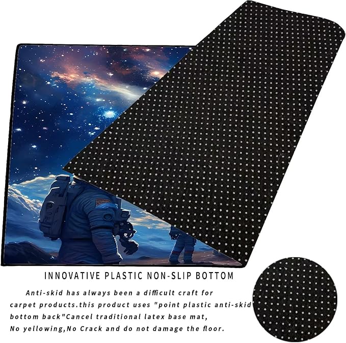 Galaxy Rug Planet Carpet Astronauts Space Throw Rugs for Boys Kids Teens Room Rug Doormat Bedroom Living Room,31 in X 47 in