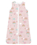 TotAha Toddler Sleep Sack 2T-3T-4T for Girl, 0.5 TOG Summer Light Sleeping Sacks, Soft Wearable Blanket Baby Sleep Bag with 2-way Zipper,Pink Rainbow