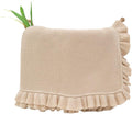 Cotton Baby Blanket with Ruffle Edge Soft Breathable Newborn Blanket for Boys & Girls, Lightweight Knit Throw for Crib, Stroller & Nursery Multiple Colors Available Cream 30x40