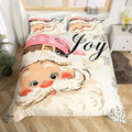 jejeloiu Pink Christmas Bedding Set for Kids Boys Girls Santa Claus Comforter Cover Set King Size New Year Decor Duvet Cover Bedroom Decor Xmas Bedspread Cover Bedding Collection 3Pcs