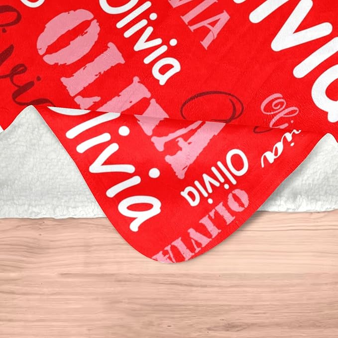 Gudina Personalized Name Blankets and Throws, Custom Blanket with Name, Personalized Christmas Blanket Gifts for Women Men