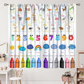 Kids Alphabet Curtains Cartoon Animal Funny Learning Colorful Educational Nursery Curtain with Rod Pocket for Bedroom Classroom Decor Drapes Window Treatments 2 Panels Set 42" W X 54" L