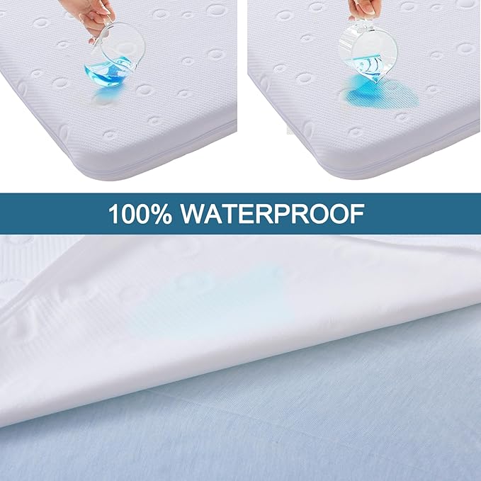 Baby Bassinet Mattress Pad, 47" x 23.6" x 2" Dual Sided Gel Memory Foam Mattress with Breathable Removable Soft Cover Fit for ADOVEL/BabyBond/ELEMARA Bassinet Bedside Crib