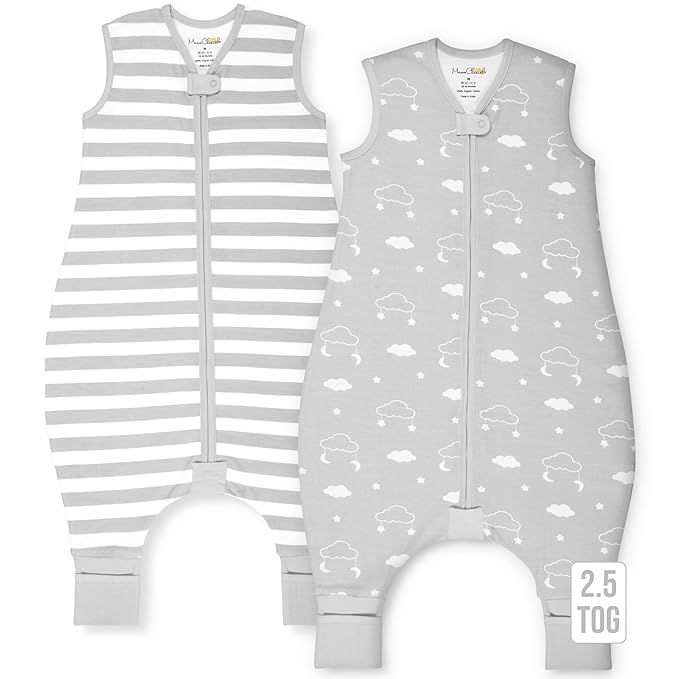 Mama Cheetah Toddler Sleep Sack with Feet 2T, 2.5 TOG Organic Cotton Baby Sleeping Bag with Legs, Baby Wearable Blankets for Walkers w/ 2-Way Zipper, Baby Sleep Sack for Girls Boys, Medium