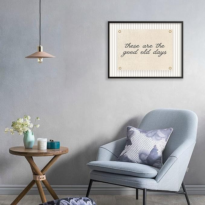 These Are the Good Old Days Wall Art Inspirational Quotes Poster 12x16 inch Black Framed Modern Minimalist Positive Affirmations Canvas Prints for Office Bedroom Wall Decor