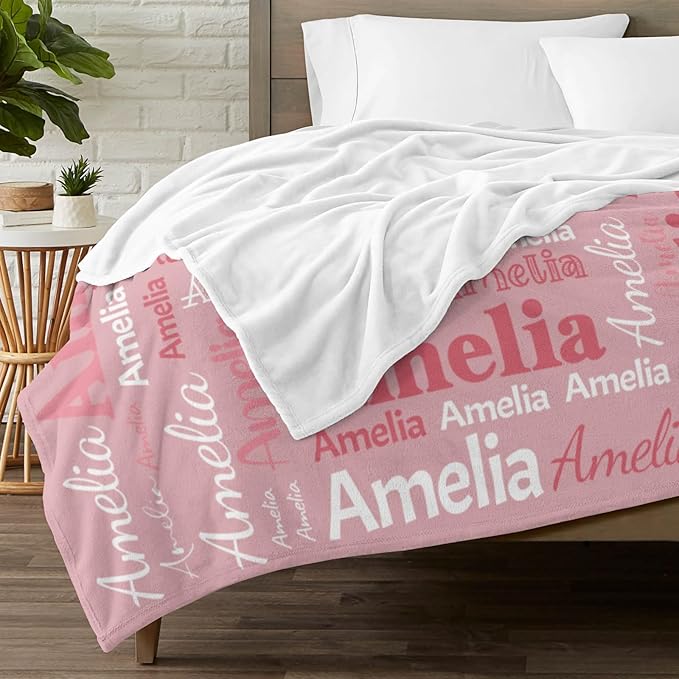 Dr.TOUGH Personalized Blanket for Adult Kids with Name Customized Blankets Personalized Throw Blanket for Christmas Birthday Gifts