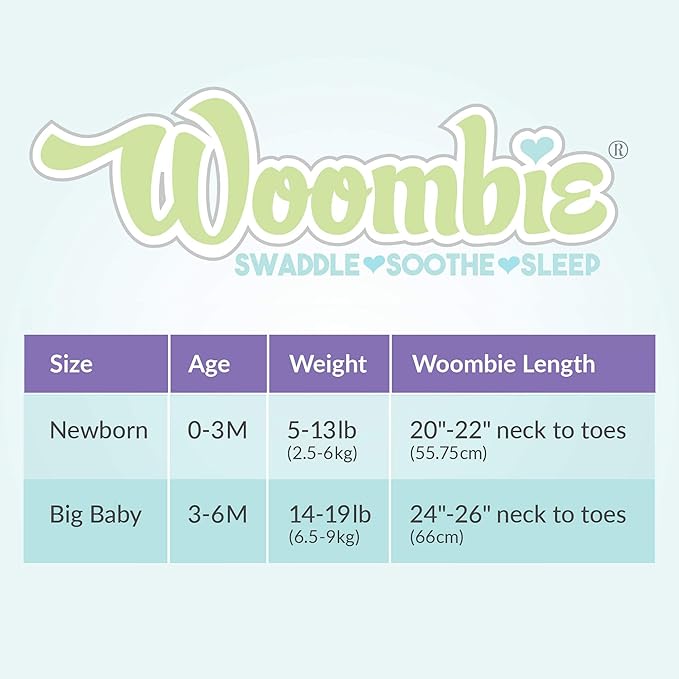 Woombie Original Baby Swaddling Blanket - Self-Soothing, Cotton Baby Swaddle with Zipper - Wearable Newborn Blanket, Mod Waves, 14-19 lbs
