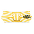 Creative Knitwear North Dakota State Bison Infant Girls Gold/White Striped Hair Knot Headband Embroidered Logo - Size Newborn - 4T