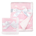 American Baby Company Heavenly Soft Chenille Sherpa Blanket Set, 3D Pink Cloud, for Girls