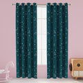 LORDTEX Dinosaur and Star Foil Print Blackout Curtains for Kids Room - Thermal Insulated Curtains Noise Reducing Window Drapes for Boys and Girls Bedroom, 52 x 84 Inch, Sapphire, Set of 2 Panels
