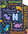 Dinosaur Lover Astronaut Personalized Blanket with Name Custom Dinosaur with Name Flannel Blanket Soft Throw Meaningful Gift for Toddlers Girls Boys Kids Pets 80 * 60" L for Adult