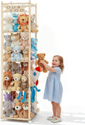 OurWarm Stuffed Animal Storage & Organizer, 68.5 Inch Large Wooden Zoo Stuffed Animal Holder with Wheels, Kids Toy Storage Organizer for Nursery Storage, Toddler Rooms, Playrooms, Bedroom Organization