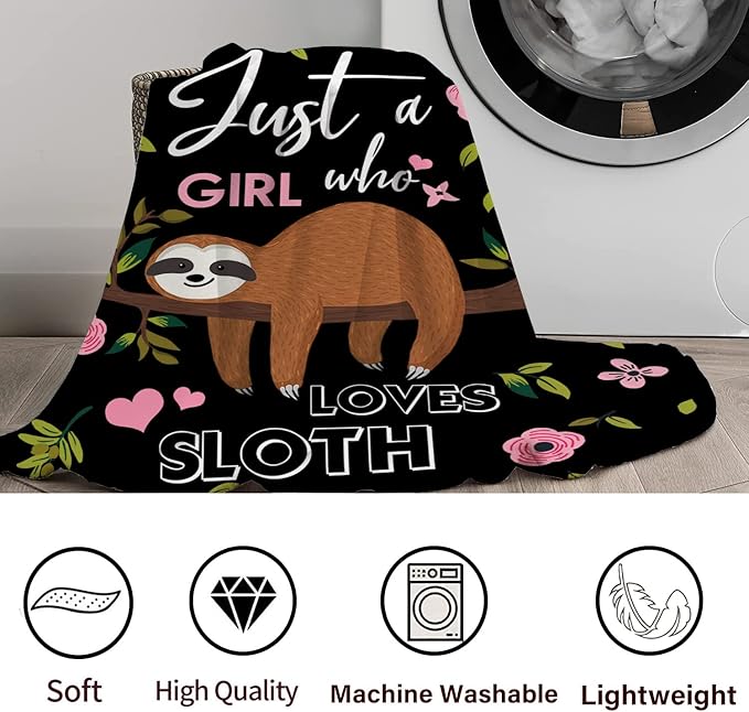 Sloth Blanket Ultra Soft Cozy Flannel Sloth Throw Blanket for Women Girls Adults Gifts 60"x50"