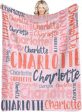 Dr.TOUGH Personalized Blankets with Name Customized Baby Blankets for Girls Boys Adults Monogrammed Blankets and Throws Christmas Birthday Mothers Fathers Valentines Day Gift (Pink,50''×60'')