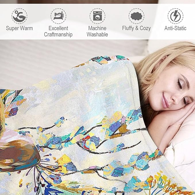Deer Blanket Forest Deer Gifts for Girls Boys Woman Kids Hunting Lover Throw Blankets Soft Blanket Warm Fleece Flannel Plush Blankets for Bed Sofa Couch 50"x60"