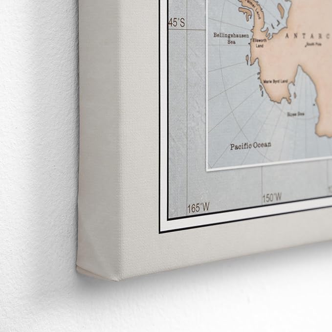 Canvas World Map with Cork Pin Board - English Lettering - Decorative Wall Decoration for All Rooms - Canvas Pictures with World Map Motif (150x100 cm, Pattern 14)