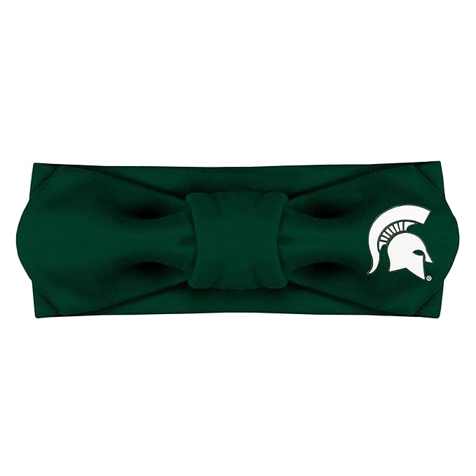 Creative Knitwear Michigan State Spartans Infant Girls Hunter Solid Hair Knot Headband Embroidered Logo - Size Newborn - 4T