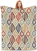 Boho Blanket for Women Kids Adults Flannel Decor Soft Ethnic Pattern Throw Blankets for Couch Travel Nap 80x60 Inches