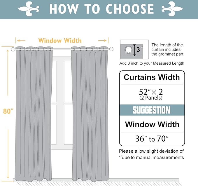 ChrisDowa Room Darkening Curtains 80 Inches Long 2 Panels Set for Living Room, Grommet Thermal Insulated Blackout Curtains for Bedroom (Teal, 52 x 80 Inch)