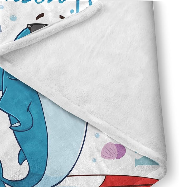 Custom Crib Bedding Set - Marine Animals Design Personalized Name Baby Nursery Bedding 3 Pcs Set - Chic Soft Blanket, Sheet, Pillowcase for Newborns Boys Girls Gifts Color19