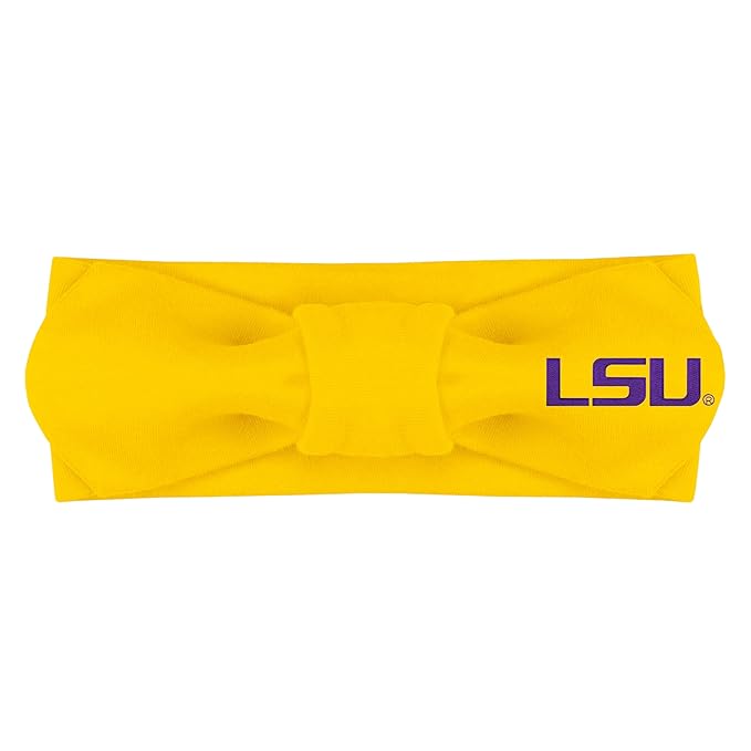 Creative Knitwear LSU Tigers Infant Girls Gold Solid Hair Knot Headband Embroidered Logo - Size Newborn - 4T