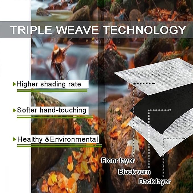 Autumn Waterfall Blackout Windows Curtains, Nature Autumn Forest Farmhouse Window Drapes, for Living Room Bedroom 63" W X 72" L
