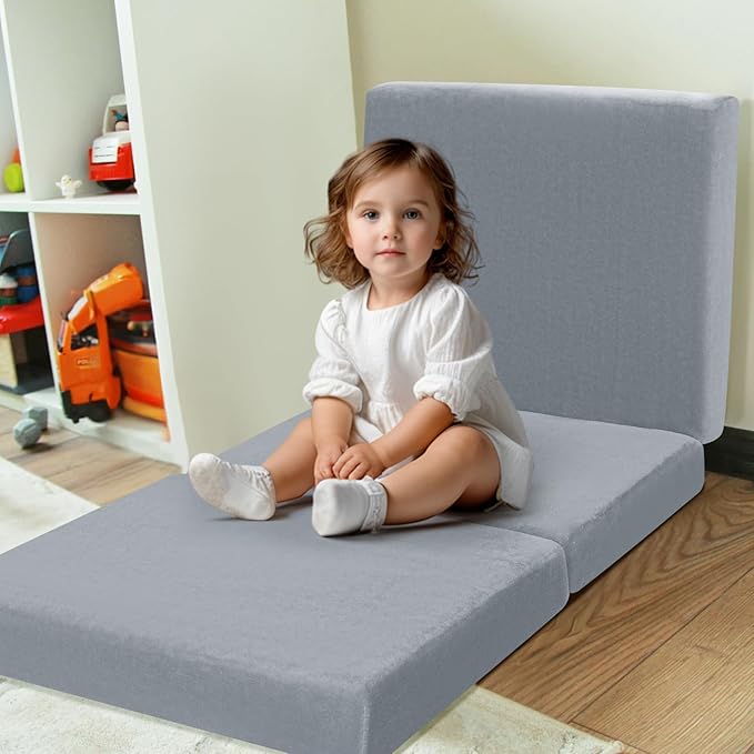 MeMoreCool Foldable Floor Mattress for Kids, Toddler Floor Nap Mat for Sleeping Daycare, Small Child Foldable Mattress Floor Bed, Trifold Futon Portable Tri Folding Mattress, 57x22 Inch