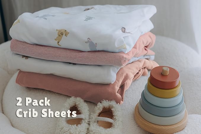 Dreamology 24x38 Mini Crib Sheets, 100% Cotton Crib Sheets for Boys,Girls,Crib Mattress Sheets,Pack and Play Sheets, Mini Crib Sheet Fitted | Rose,Dusty Pink