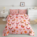 Feelyou Christmas Bedding Set for Kids Boys Girls Full Size Santa Claus Comforter Set Ultra Soft Xmas Deer Elk Decor Comforter Duvet Quilt Bedroom Decor Christmas Decor Quilt