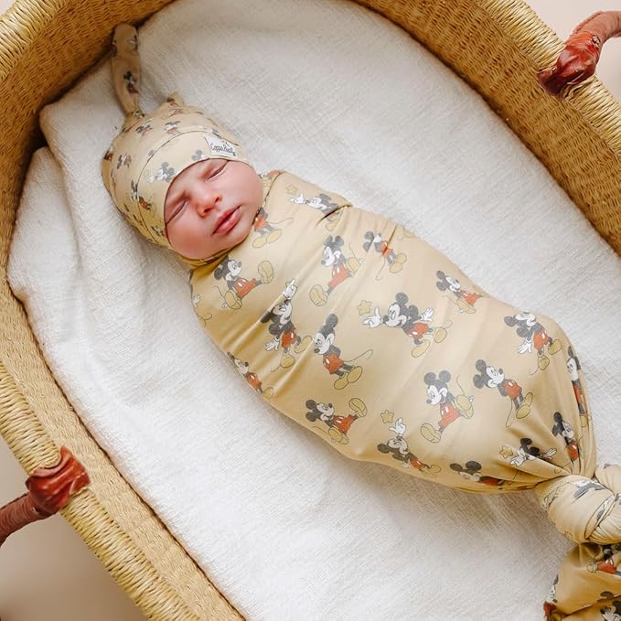 Copper Pearl Large Premium Knit Baby Swaddle Receiving Blanket Mickey Mouse