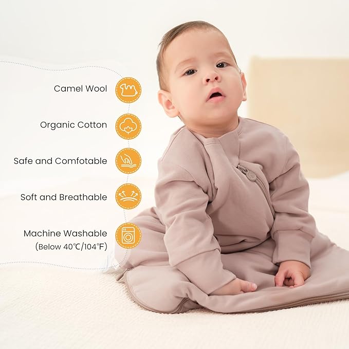Unisex Sleeping Bag for Babies and Toddlers 1.0 Tog Sleep Sack 6-18 Months, Newborn Sleep Sack, Wearable Blanket Baby, One Piece Long Sleeves, Gifts for Baby