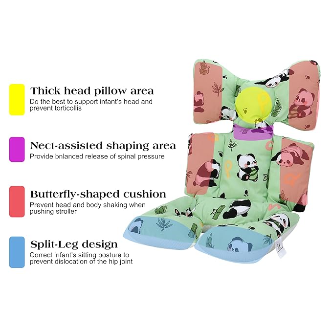 Baby Seat Pad Liner for Stroller–Soft and Breathable，3D Air Mesh Cotton Universal Baby Stroller Cushion(Gray Stars)