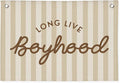 Long Live Boyhood Banner, Boy Nursery Decor, Canvas Banner Wall Hanging Flag Decor for Nursery Playroom Toddler Room, Boys Kids Room -Beige