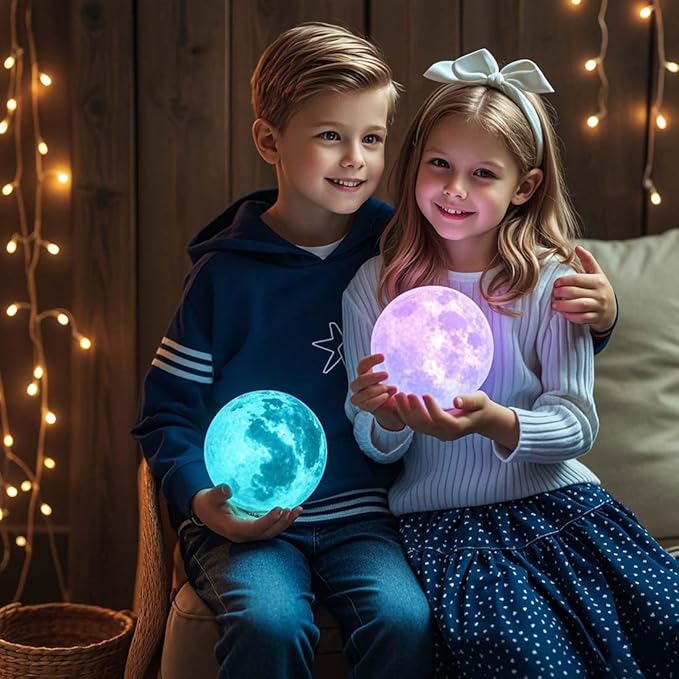 CPLA Moon Lamp Upgrade 128 Colors, Christmas Gifts for Kids Girls Boys Teens Sister Her Women, Ages 4 5 6 7 8 9 10 11 12 13 14 15 16 17 18-20 Year Old Birthday, Remote and Touch Control, 6 inch
