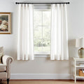 jinchan Off White Linen Blend Closet Curtains 63 inch Length 2 Panels for Shower Bathroom, Boho Style 38 inch Wide Drapes with Rod Pocket Back Tab(38W x 63L, Off White)