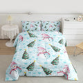 Feelyou Merry Christmas Kids Comforter Set Full Size Cute Snowman Bedding Set Christmas Tree Duvet Quilt for Kids Boys Girls Bedroom Love Hearts Decor Microfiber Ultra Soft Breathable
