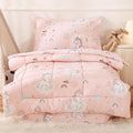 JSD Pink Unicorn Toddler Bedding Set, 4 Piece Bed-in-a-Bag Toddler Microfiber Comforter Sheet Set, All Season Machine Washable