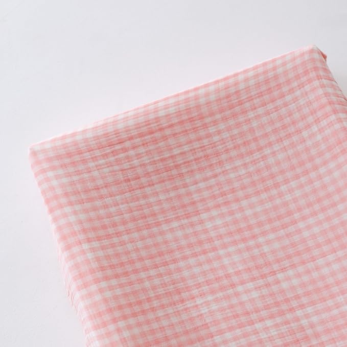 TISU Gingham Diaper Changing Pad Cover, 16 x 32 inches, Soft Muslin Cotton, Elastic Band, Check Pattern (Pink Gingham)